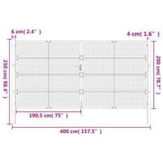 Vidaxl Zahradní branka antracitová 400 x 200 cm ocel