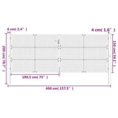 Vidaxl Zahradní branka antracitová 400 x 150 cm ocel