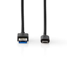 Nedis propojovací kabel USB 3.2 (gen.2) zástrčka USB A - zástrčka USB C, 1 m, černá (CCGW61650BK10)