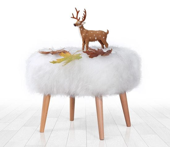 Atelier Del Sofa Taburet Deer - White, Bílá