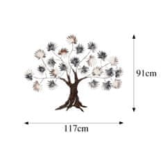 ASIR GROUP ASIR Nástěnná dekorace kov KOŠATÝ LISTNATÝ STROM 117 x 91 cm