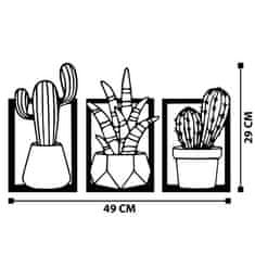 ASIR GROUP ASIR Nástěnná dekorace kov TROJICE SUKULENTŮ 49 x 29 cm