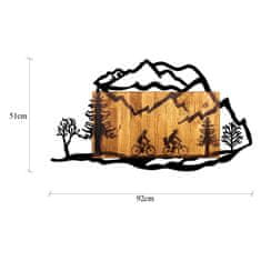 ASIR GROUP ASIR Nástěnná dekorace dřevo RODINNÝ CYKLOVÝLET 92 x 51 cm