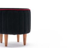 Atelier Del Sofa Taburet Lindy Puf - Black, Antracitová, Růžová