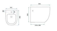 REA REA Carlo Mini závěsný bidet, lesklá černá REA-C6380 - Rea