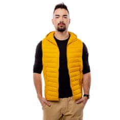 Glano Pánská prošívaná vesta s kapucí - žlutá Velikost: L