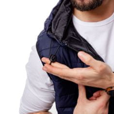 Glano Pánská prošívaná vesta s kapucí - tmavě modrá Velikost: M
