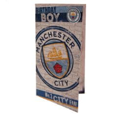 FotbalFans Blahopřání Manchester City FC, 23x12 cm