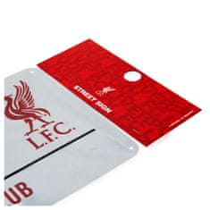 FotbalFans Plechová cedule Liverpool FC, bílá, lakovaná, 40x18cm