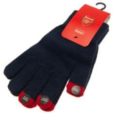 FotbalFans Pletené rukavice Arsenal FC, tmavě modré, touchscreen
