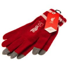 FotbalFans Pletené rukavice Liverpool FC, červené, touchscreen