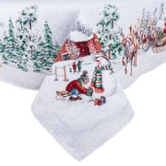 Dům Vánoc Gobelínový vánoční ubrus s motivem Santa na saních 97x100 cm
