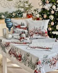 Dům Vánoc Gobelínový vánoční povlak na polštář s motivem Santa na saních 45x45 cm