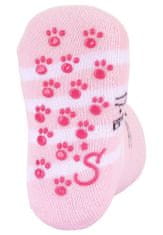 Sterntaler Ponožky protiskluzové Kočka ABS 2ks v balení 3D ouška rosa dívka vel. 21/22 cm- 18-24 m