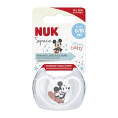 Nuk Dudlík Space Disney Mickey v boxu, bílý 6-18m