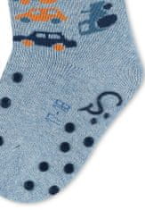 Sterntaler Ponožky protiskluzové Policie ABS 2ks v balení blue melange chlapec vel.17/18 cm- 9-12 m