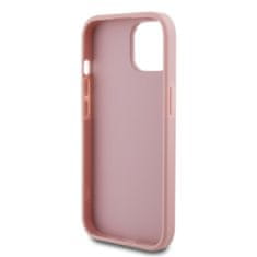 Guess  PU Fixed Glitter 4G Metal Logo Zadní Kryt pro iPhone 13 Pink