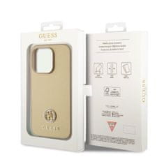 Guess  PU 4G Strass Metal Logo Zadní Kryt pro iPhone 15 Pro Gold