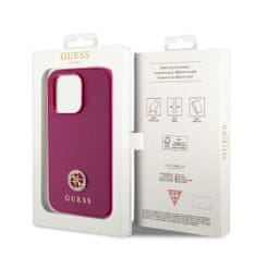 Guess  PU 4G Strass Metal Logo Zadní Kryt pro iPhone 15 Pro Pink