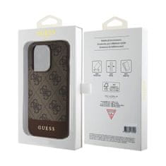 Guess  PU 4G Stripe MagSafe Zadní Kryt pro iPhone 15 Pro Max Brown