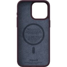 NJORD Salmon Leather kryt s Magsafe pro iPhone 15 Pro Max Vínově červená