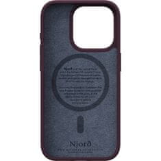 NJORD Salmon Leather kryt s MagSafe pro iPhone 15 Pro Vínově červená