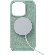 NJORD Fabric kryt s Magsafe pro iPhone 15 Pro Tyrkysová