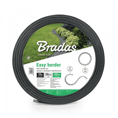 Bradas Obruba záhonů, šedá 10m x 40mm EASY BORDER BRADAS