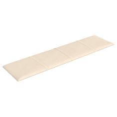 Vidaxl Nástěnné panely 12 ks krémové 60 x 15 cm samet 1,08 m²