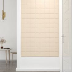 Vidaxl Nástěnné panely 12 ks krémové 60 x 15 cm samet 1,08 m²