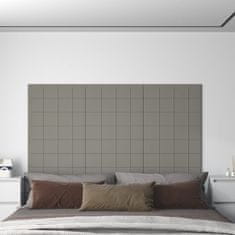 Vidaxl Nástěnné panely 12 ks světle šedé 60 x 15 cm samet 1,08 m²