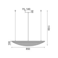 ACA ACA Lighting závěsné svítidlo LED 18W 3000K 1960LM kov černá 40X85XH110CM MICHELLE DCR39212