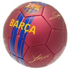 FotbalFans Fotbalový míč FC Barcelona, vínový, podpisy hráčů, vel. 5