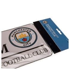 FotbalFans Plechová cedule Manchester City FC, stříbrná, 40x18 cm