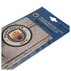 FotbalFans Plechová cedule Manchester City FC, rustikální, 40x18 cm