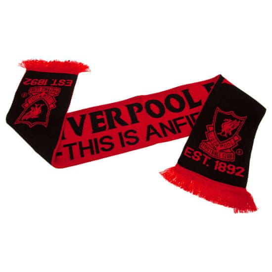 FotbalFans Šála Liverpool FC, červeno-černá, 132x16 cm