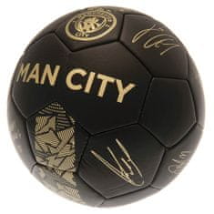 FotbalFans Fotbalový míč Manchester City FC, černý, zlaté podpisy, vel. 5