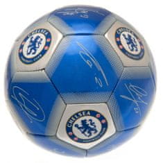 FotbalFans Fotbalový míč Chelsea FC, modro-stříbrný, podpisy hráčů, vel. 5