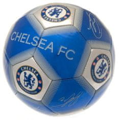 FotbalFans Fotbalový míč Chelsea FC, modro-stříbrný, podpisy hráčů, vel. 5