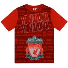 FotbalFans Dětské pyžamo Liverpool FC, tričko, šortky, červené | 10-11r