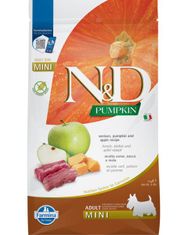 Farmina N&D dog PUMPKIN (GF) adult mini, zvěřina a jablka 2 kg granulí pro psy
