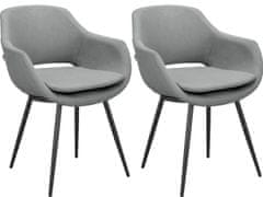 Danish Style Jídelní židle Kobe (SET 2 ks), textil, šedá