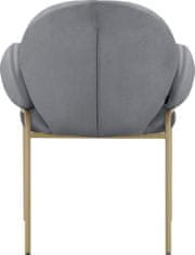 Danish Style Jidelní židle Iwama Dining (SET 2 ks), samet, šedá