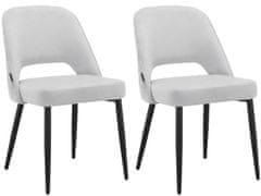 Danish Style Jídelní židle Kyoto (SET 2 ks), samet, světle šedá