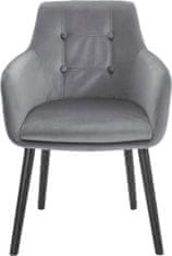 Danish Style Jídelní židle Bradford, samet, šedá