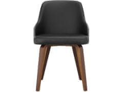 Danish Style Jídelní židle Okido (SET 2 ks), syntetická kůže, černá