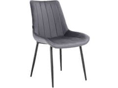 Danish Style Jídelní židle Alzira (SET 2 ks), samet, tmavě šedá