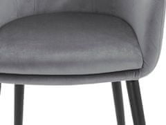 Danish Style Jídelní židle Bradford, samet, šedá