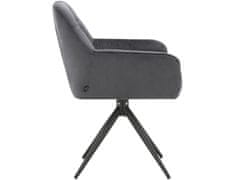 Danish Style Jídelní židle Tokyo (SET 2 ks), samet, tmavě šedá
