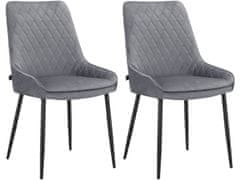 Danish Style Jídelní židle Maya (SET 2 ks), samet, šedá